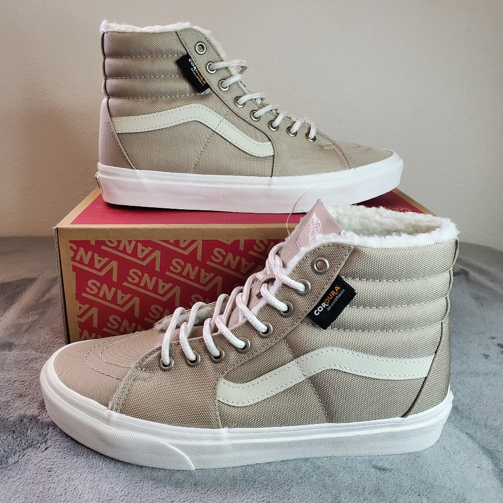 Vans Sk8-Hi Cordura Sherpa Walnut Women Size 9.5, Men Size 8